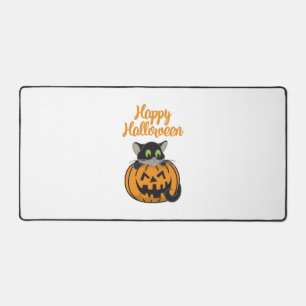 Happy Halloween Cat Pumpkin Desk Mat