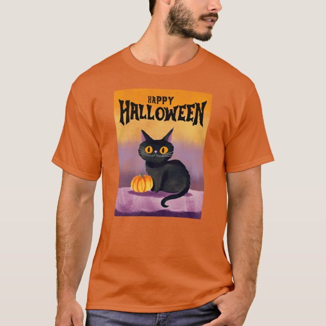 Happy Halloween Cat Shirt (Front)