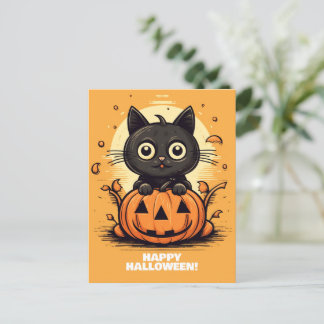 Happy Halloween Cat - Spooky Cat Lover's Postcard