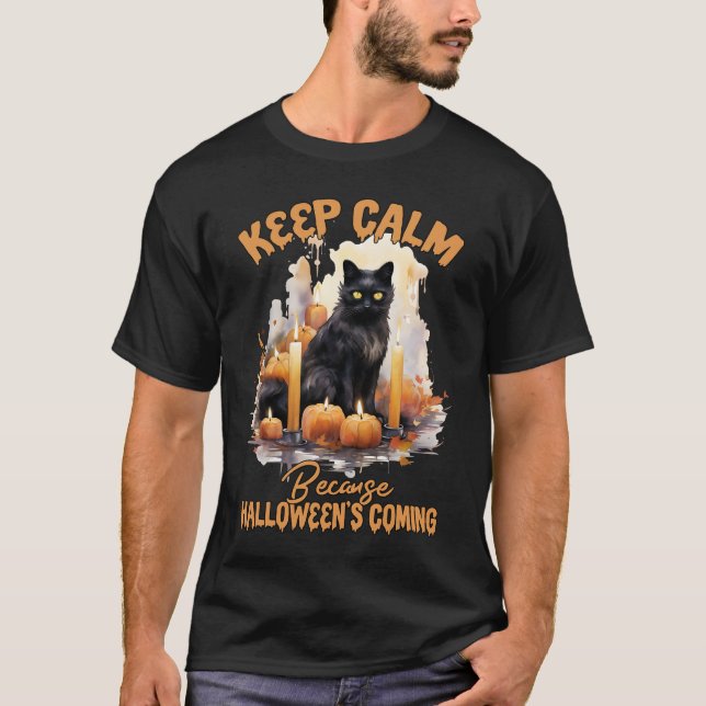 happy halloween cat T-Shirt (Front)