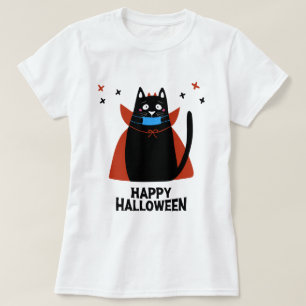 Happy Halloween   Cat Wearing A Mask T-Shirt