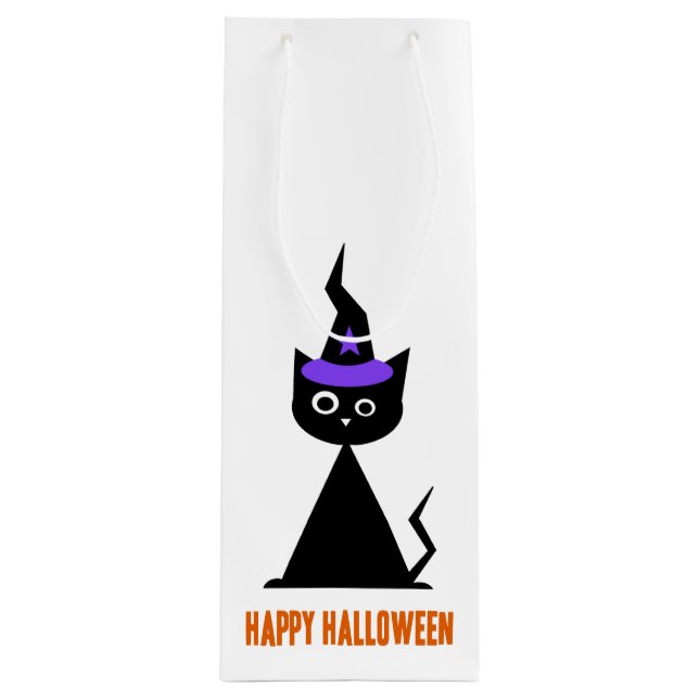 Happy {halloween} Cat Wine Gift Bag (Front)