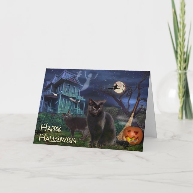 Happy Halloween Cats Card (Front)