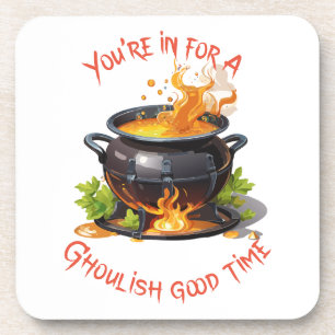 Happy Halloween Cauldron Full Of Witch's Brew Coaster