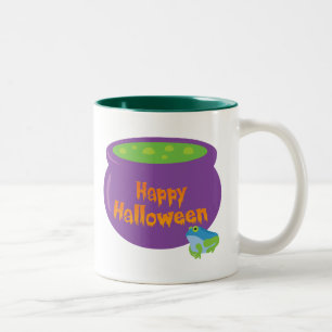 Happy Halloween Cauldron Two-Tone Coffee Mug