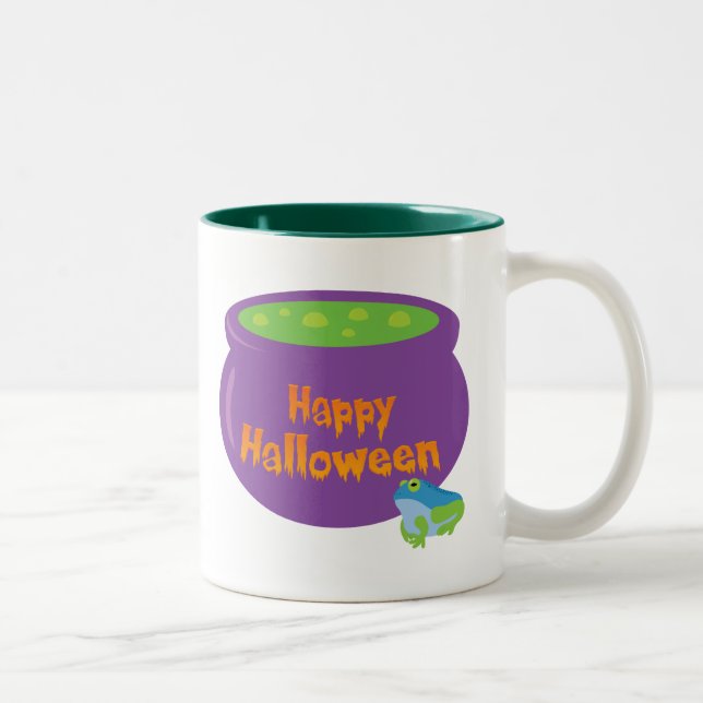 Happy Halloween Cauldron Two-Tone Coffee Mug (Right)
