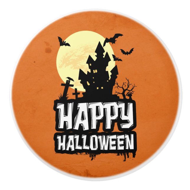 Happy Halloween Ceramic Knob (Front)