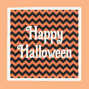 Happy Halloween chevron stripe kids party Napkin