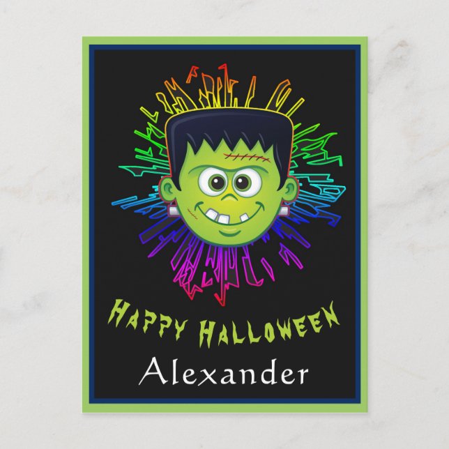 Happy Halloween Child Trick Treat Fun Personalise  Postcard (Front)