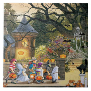 Happy Halloween Children Tile