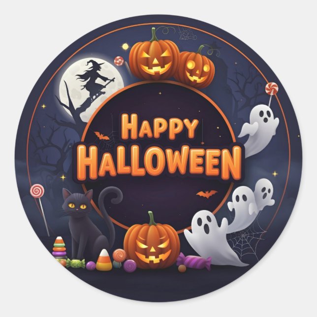 Happy Halloween  Classic Round Sticker (Front)