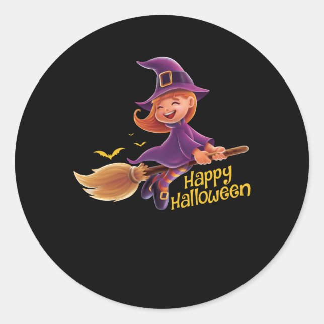 Happy Halloween Classic Round Sticker (Front)