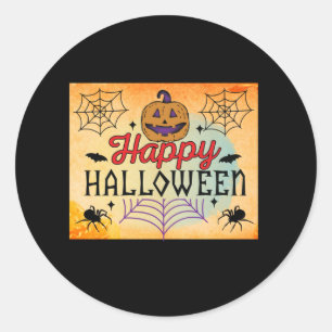 happy halloween classic round sticker