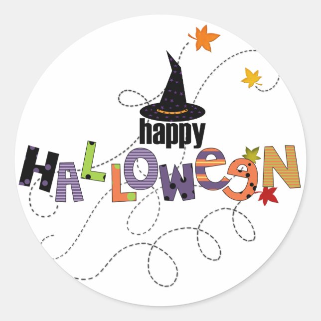Happy Halloween Classic Round Sticker (Front)