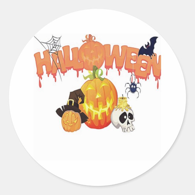 Happy Halloween Classic Round Sticker (Front)