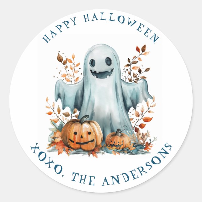 Happy Halloween Classic Round Sticker (Front)