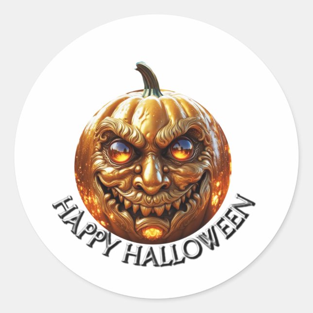 Happy Halloween Classic Round Sticker (Front)