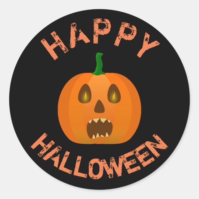 Happy Halloween Classic Round Sticker (Front)