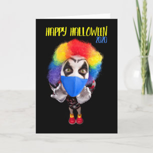 Happy Halloween Clown in Coronavirus Mask Humour Holiday Card