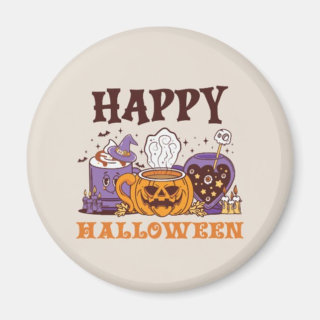 Happy Halloween Coffee Brew Magnet (Front)