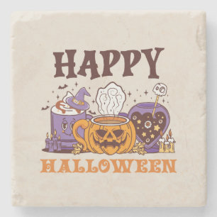 Happy Halloween Coffee Brew Stone Coaster