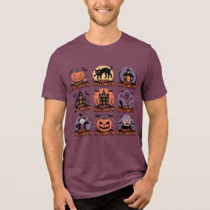 Happy Halloween Collection – Spooky Pumpkin, Cat,  Tri-Blend Shirt