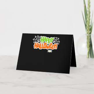 Happy Halloween Colourful Cute Spider Web Card