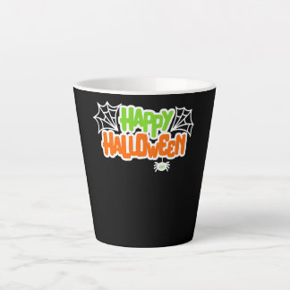Happy Halloween Colourful Cute Spider Web Latte Mug