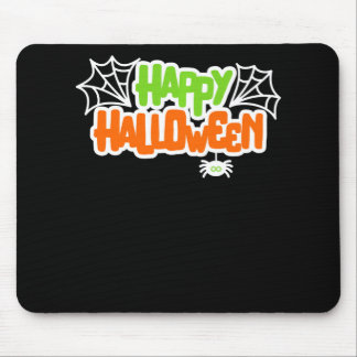 Happy Halloween Colourful Cute Spider Web Mouse Mat