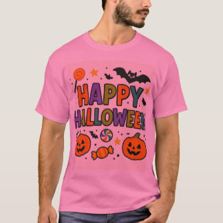 Happy Halloween Colourful Kids Text Design T-Shirt