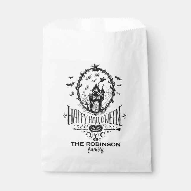 Happy Halloween-Cool and Spooky illustration  Favour Bags (Front)