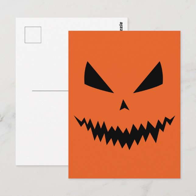 Happy Halloween Cool scary Jack O'Lantern pumpkin Postcard (Front/Back)