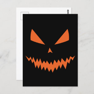Happy Halloween Cool scary Jack O'Lantern pumpkin Postcard