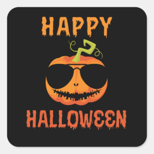 Happy Halloween Coolest Pumpkin Square Sticker