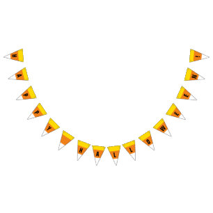 Happy Halloween Corn Candy Orange Yellow White Bunting
