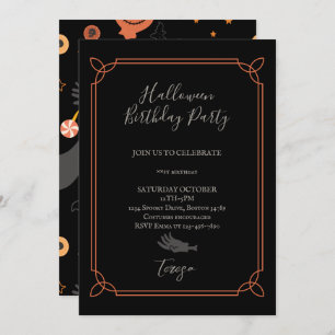 Happy Halloween Costume Birthday Party  Invitation