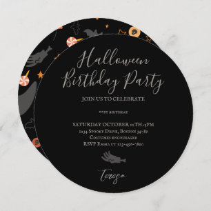 Happy Halloween Costume Birthday Party  Invitation