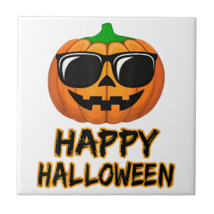 Happy Halloween Costume Funny Pumpkin Men Women Bo Tile