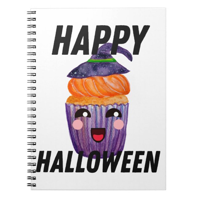 Happy Halloween Costume Halloween Cupcake Notebook (Front)