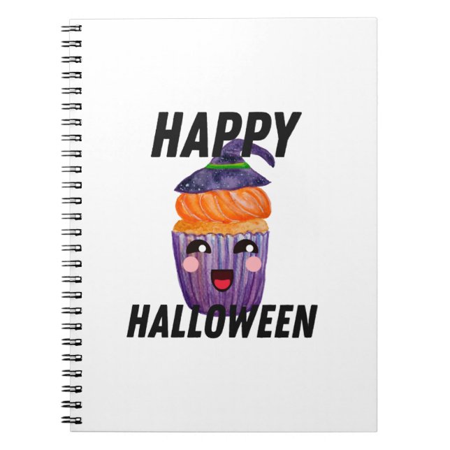 Happy Halloween Costume Halloween Cupcake Notebook (Front)