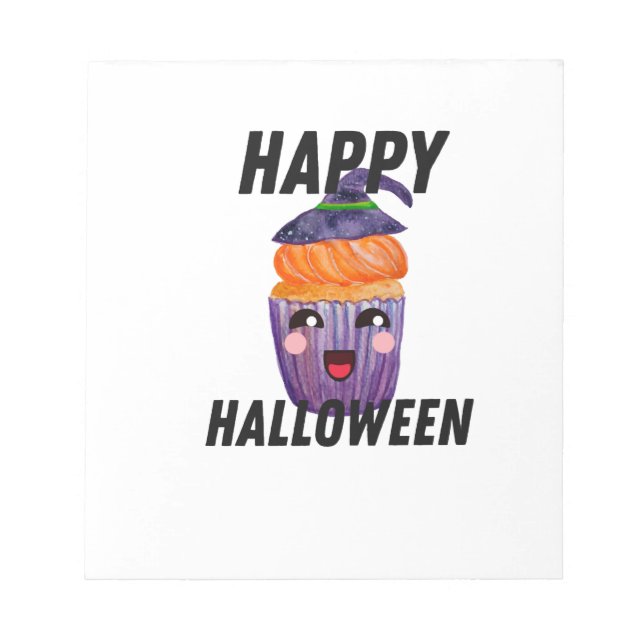 Happy Halloween Costume Halloween Cupcake Notepad (Front)