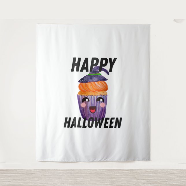 Happy Halloween Costume Halloween Cupcake Tapestry (Front)