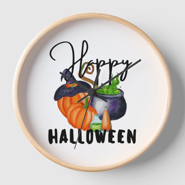 Happy Halloween Costume Halloween Decor Clock (Front)