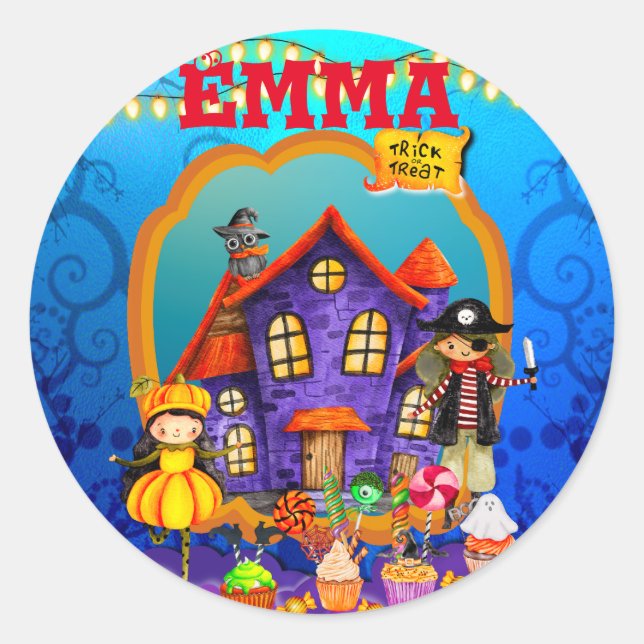 Happy Halloween Costume kids Party Celebration Classic Round Sticker (Front)