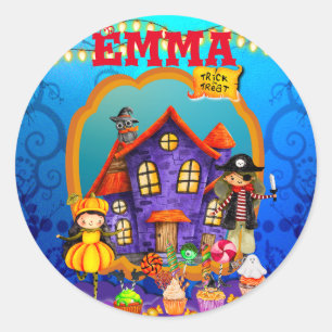 Happy Halloween Costume kids Party Celebration Classic Round Sticker