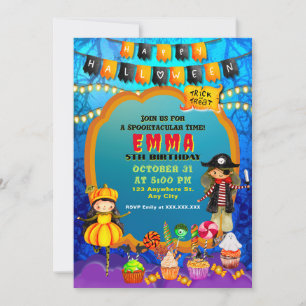 Happy Halloween Costume kids Party Celebration Invitation
