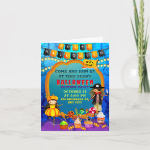 Happy Halloween Costume kids Party Celebration Invitation