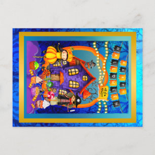 Happy Halloween Costume kids Party Celebration Postcard