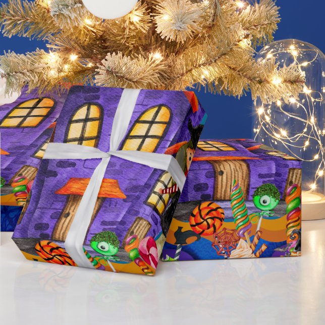 Happy Halloween Costume kids Party Celebration Wrapping Paper (Holidays)