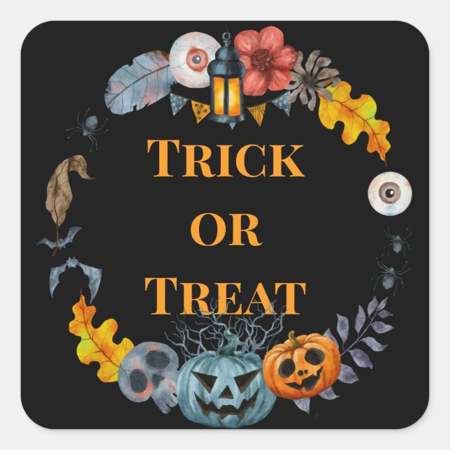 Happy Halloween Costume Party Pumpkin Square Sticker (Front)